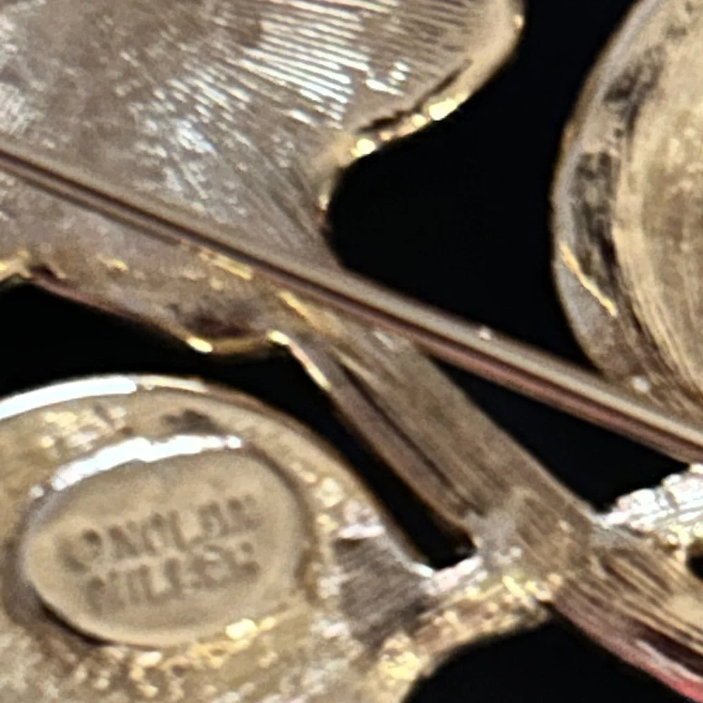 Nolan Miller Gold and Silver Rose Brooch